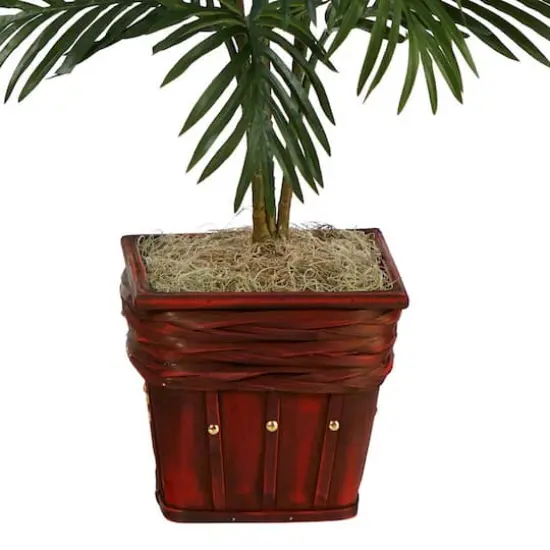 3.16ft. Areca Palm with Wicker Basket Planter {4}