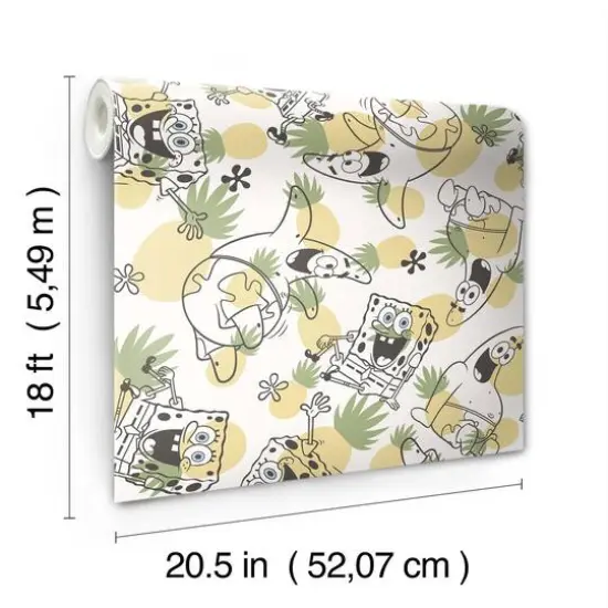 RoomMates SpongeBob&nbsp;SquarePants Pineapple Peel & Stick Wallpaper {6}