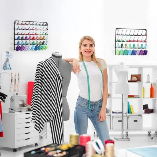 NEX&trade; Black 32-Spool and 54-Spool Wall-Mounted Sewing Thread Rack Set {7}