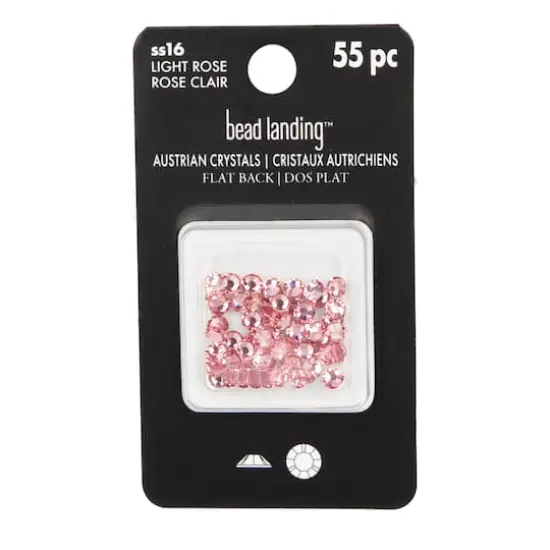 SS16 Round Flatback Austrian Crystals by Bead Landing&trade;, 55ct. Light Rose {5}