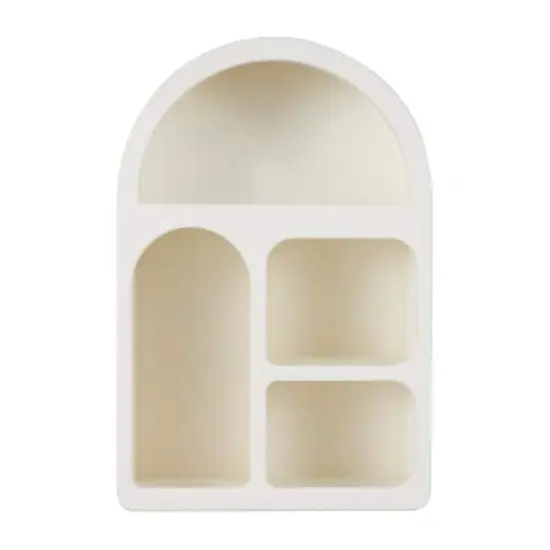 24" Cream Geometric Arched Wall Shelf {1}