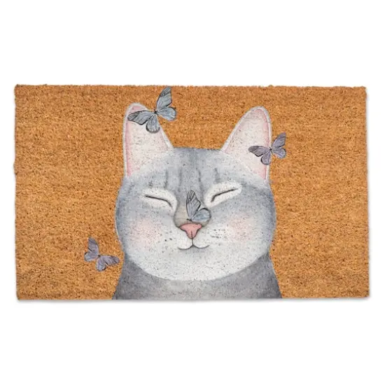 Cat With Butterflies Doormat {1}