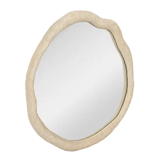 Hello Honey&reg; Cream Framed Organic Shaped Wall Mirror {1}