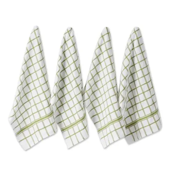 DII&reg; Windowpane Terry Dishtowels, 4ct. Antique Green {1}