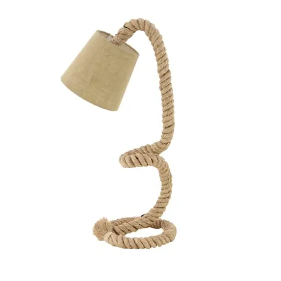 Brown Rope and Iron Rustic Desk Lamp, 32" x 11" x 14" {4}