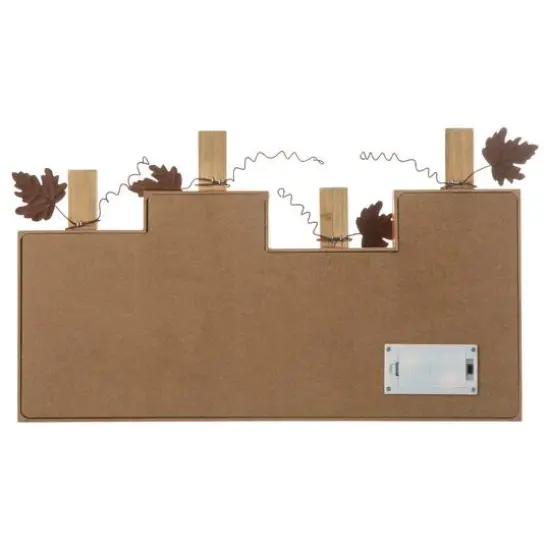 Glitzhome&reg; 18" Lighted Wooden Fall Pumpkins Table D&eacute;cor {9}