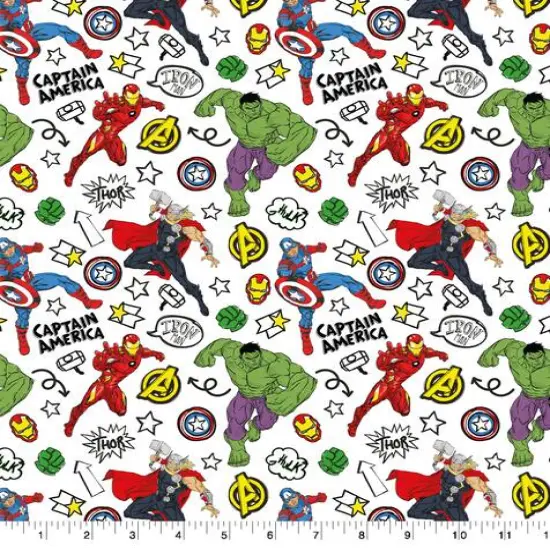 Marvel Avengers Doodle Adventure Cotton Fabric {3}