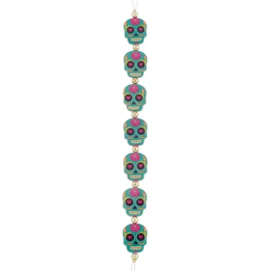 Blue Enamel Metal Sugar Skull Beads, 20mm by Bead Landing&trade; {4}
