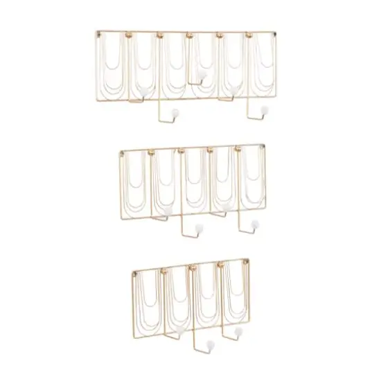 Set of 3 Gold Metal Glam Wall Hook, 16", 20", 24" {3}