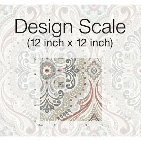 RoomMates Bohemian Damask Peel & Stick Wallpaper Beige and Red and Blue {8}