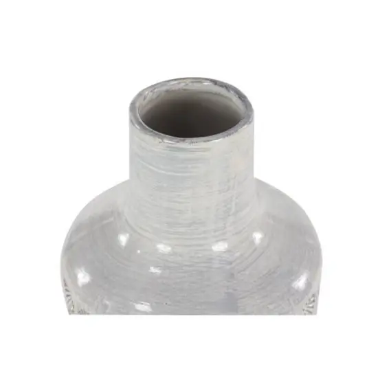 CosmoLiving by Cosmopolitan White Porcelain Coastal Style Vase, 8" x 18" {6}