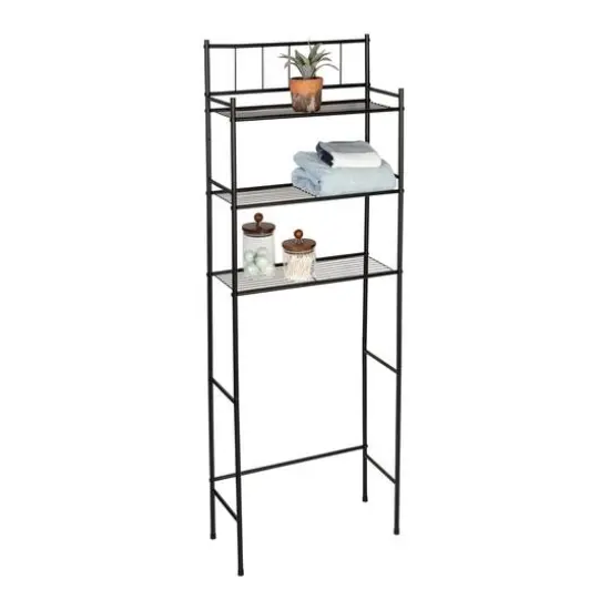 Honey Can Do Black Over-The-Toilet Space Saver Shelving Unit {4}