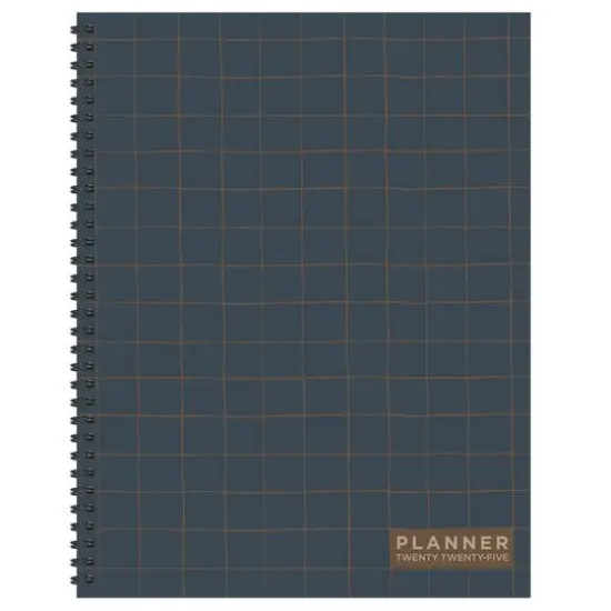 TF Publishing 2025 Large Navy Grid Space Weekly Monthly Spiral Planner {1}