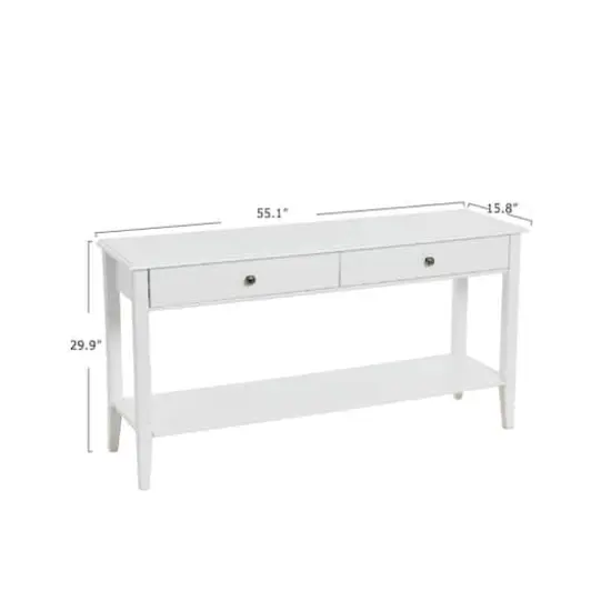 Hello Honey&reg; Pleasantville White Console Table with 2 Drawers {5}