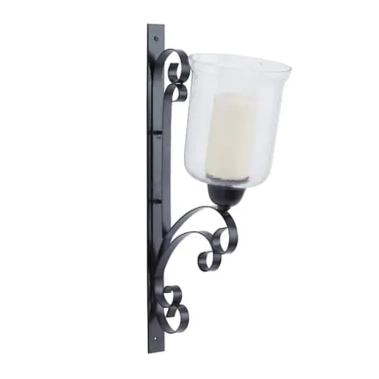 24" Black Traditional Wall Sconce {1}