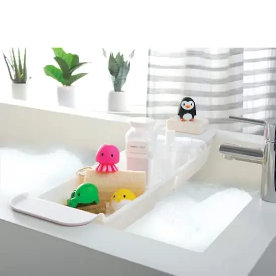 Bath Bliss White Expandable Non-Slip Bathtub Caddy {5}