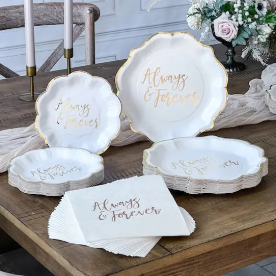 Kate Aspen Always & Forever Gold Party Tableware Set, 72ct. {1}