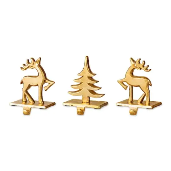 Glitzhome&reg; Christmas Resin Tree and Reindeer Stocking Holder Set {1}