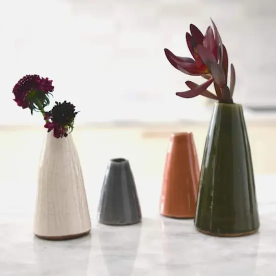 Hello Honey&reg; Decorative Conical Stoneware Vase Set Terracotta Tone {3}