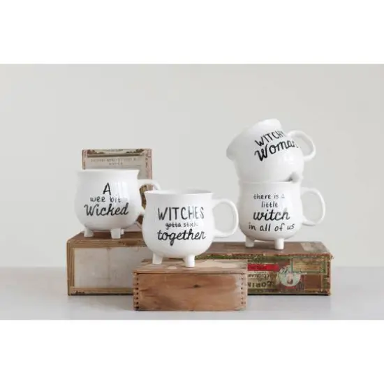 Hello Honey&reg; 12oz. Witchy Stoneware Cauldron Mug Set {3}
