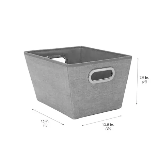 Simplify Medium Heather Gray Grommet Storage Bin {5}
