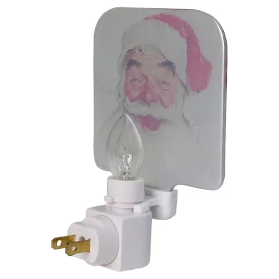 6" Norman Rockwell 'Santa Claus' Glass Christmas Night Light {4}