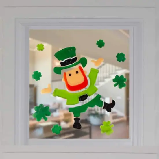 St. Patrick's Day Leprechaun Gel Window Clings {3}