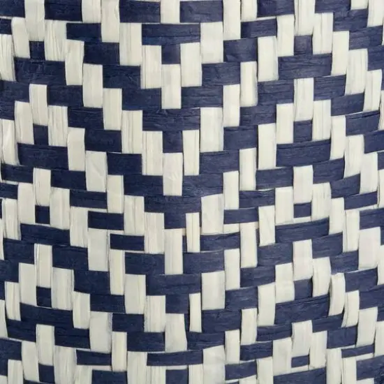 DII&reg; Small Round Chevron Paper Bin Nautical Blue {4}
