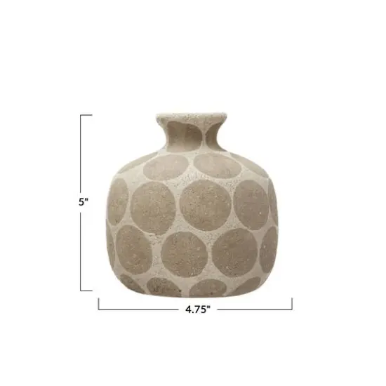 Hello Honey&reg; Terracotta Vase with Wax Relief Dots Natural with Natural Dots {6}