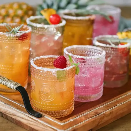 Kate Aspen&reg; 10oz. Hobnail Beaded Floral Amber Drinking Glasses, 6ct. {8}