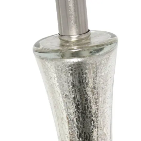 Lalia Home 29" Speckled Mercury Tear Drop Table Lamp with White Fabric Shade {8}