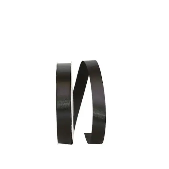 JAM Paper 7/8" x 100yd. Single Face Satin Allure Ribbon Black {1}