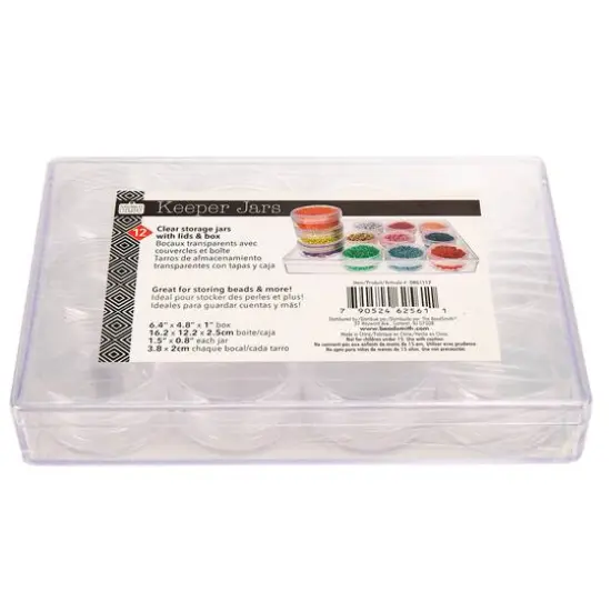 The Beadsmith&reg; 6.5'' x 5'' x 1'' Clear Storage Box with Jars {5}