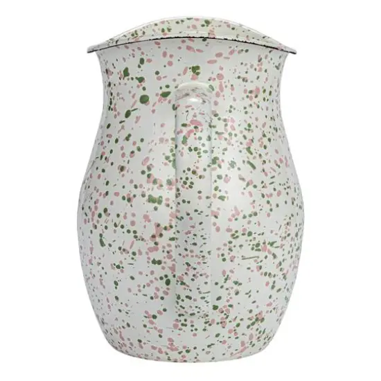 Hello Honey® 6.5" Mint & Pink Splatterware Enameled Metal Pitcher {7}