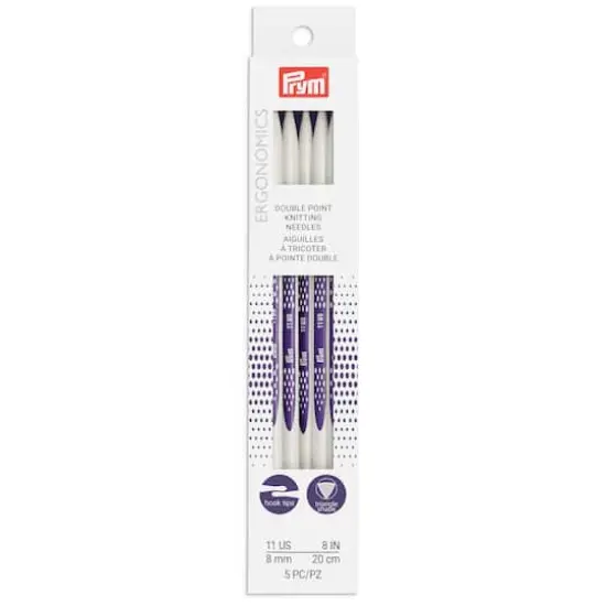 Prym Ergonomics 8" Double Point Knitting Needles, Size 11 {1}