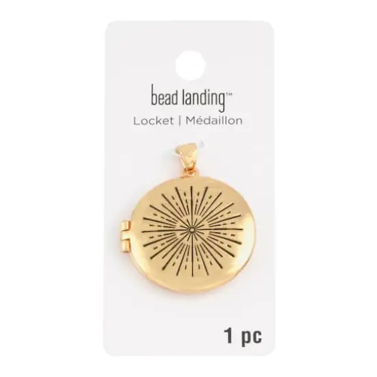 Gold Starburst Locket Pendant by Bead Landing&trade; {1}