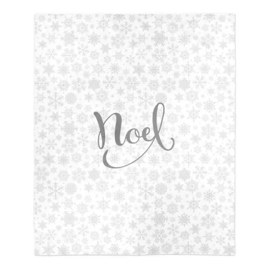 Noel Snowflake Pattern 50x60 Sherpa Fleece Blanket {1}