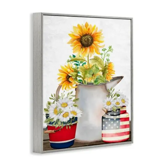 Stupell Industries Americana Flower Bouquets Framed Giclee Art Gray {4}