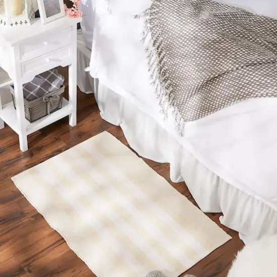 DII&reg; Cabana Stripe Handwoven Recycled Yarn Rug, 2ft. x 3ft. Natural {4}