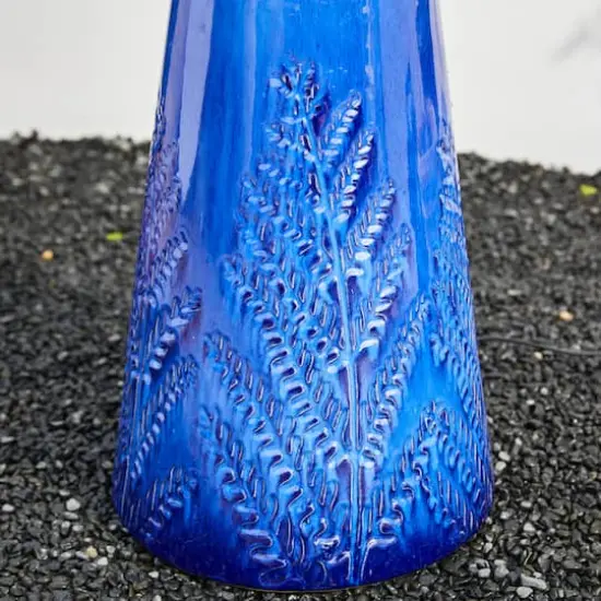 Glitzhome&reg; 27.5" LED Bird Pedestal Ceramic Fountain Cobalt Blue {7}