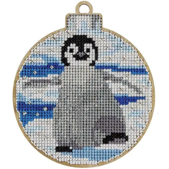 Wonderland Crafts Penguin Ornament Cross-Stitch Kit {3}