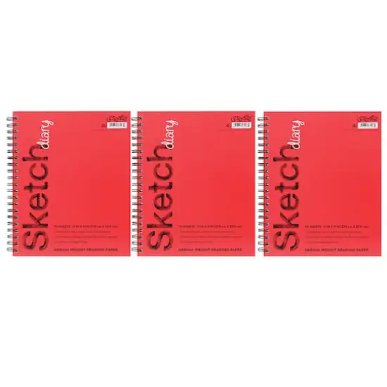 Pacon&reg; UCreate&reg; 11" x 9" Spiral Bound Sketch Diary, 3ct. {1}