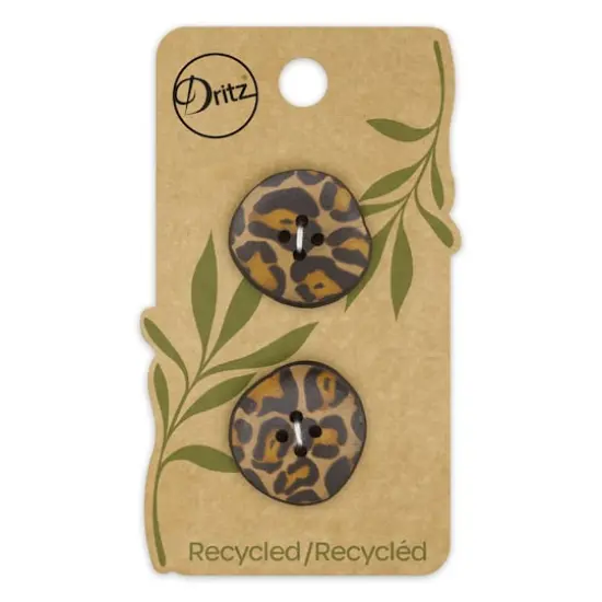 Dritz&reg; 28mm Cheetah Recycled Leather Buttons, 6ct. {1}