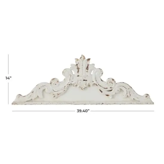 White Wood French Country Carved Wall Decor 14" x 39" x 3" {7}