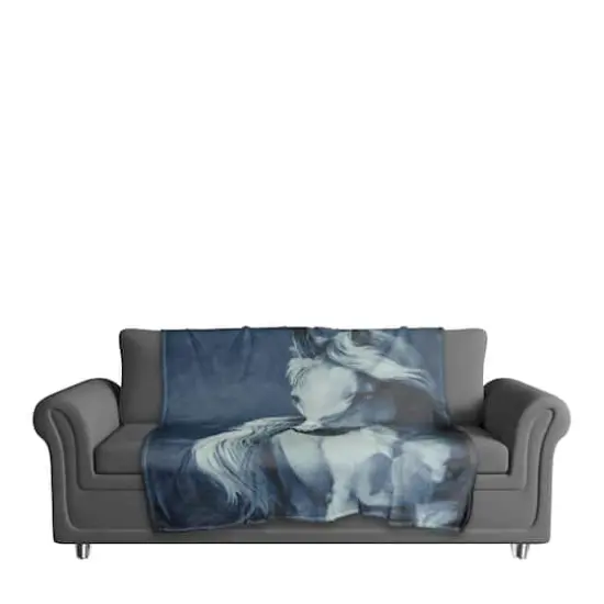 Blue Horse 50" x 60" Coral Fleece Blanket {4}