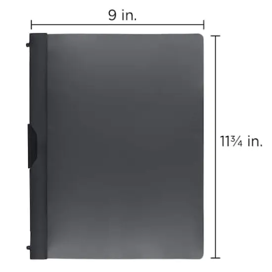 JAM Paper 9" x 12" Black Plastic Report Covers with Slide Lock Clip, 6ct. {6}