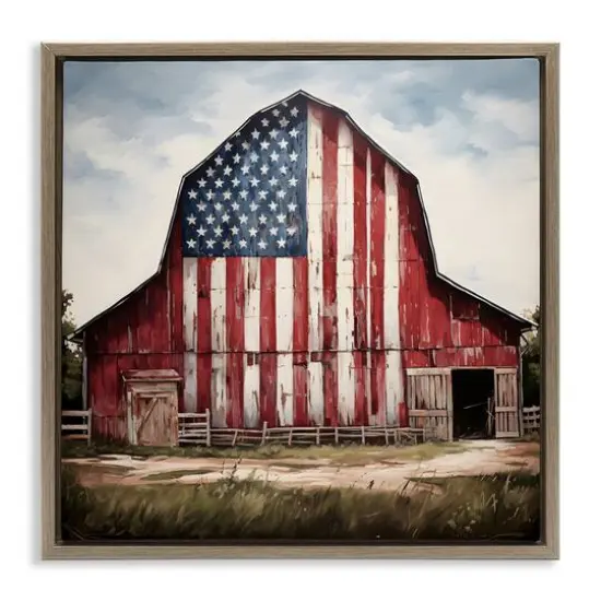 Stupell Industries Americana Barn View Floater Framed Art Brown {1}