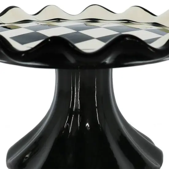 5.5" Black & White Diamond Print Cake Stand by Ashland&reg; {4}