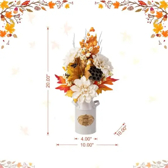 Glitzhome® 22" Fall Dahlia, Lotus Pod and Berry Centerpiece {9}
