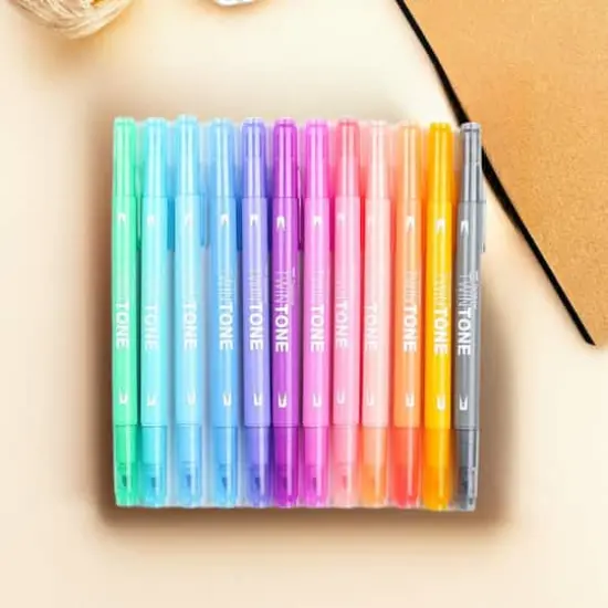 Tombow TwinTone Pastels Dual-Tip Marker Set {1}